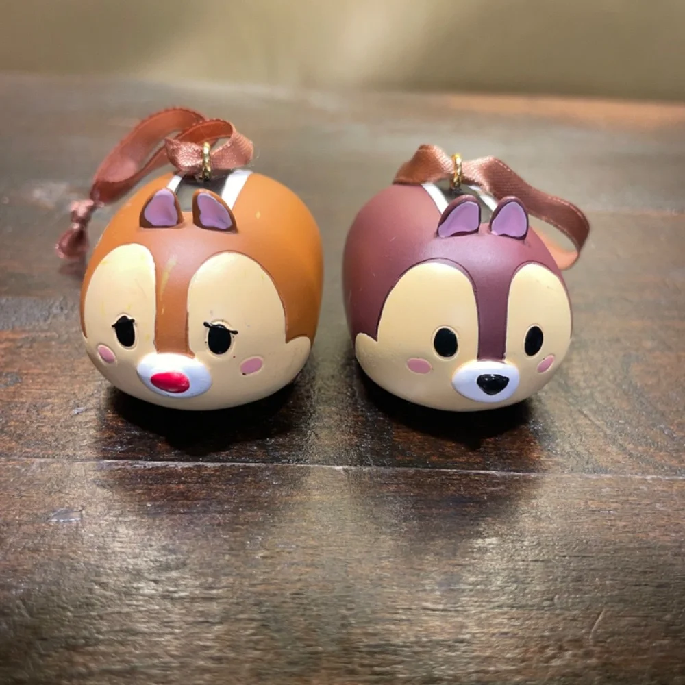 2 Disney Tsum Tsum Chip & Dale Holiday Christmas Ornaments‎